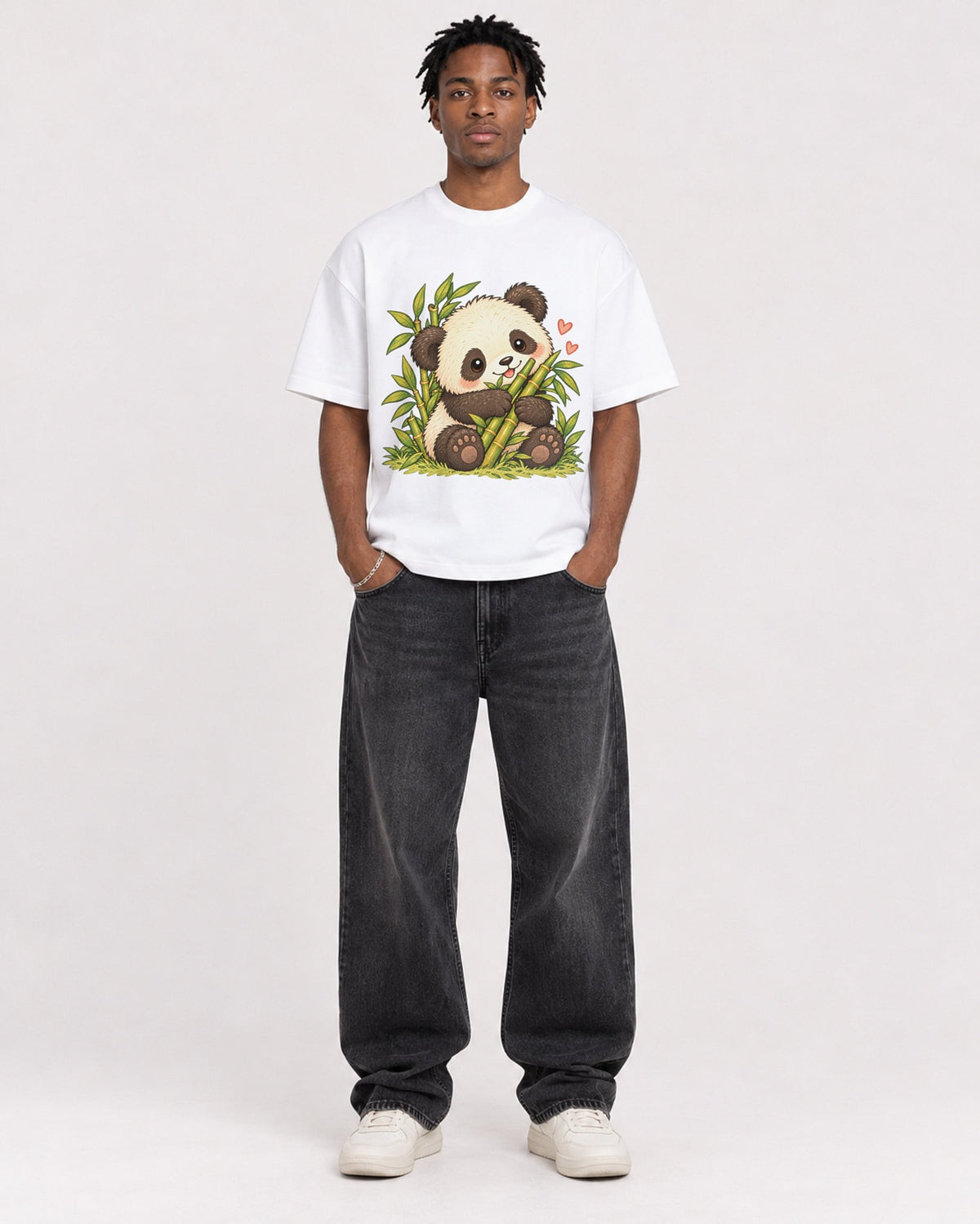 Mockup Boxy Heavyweight Tee White male full-body 05
