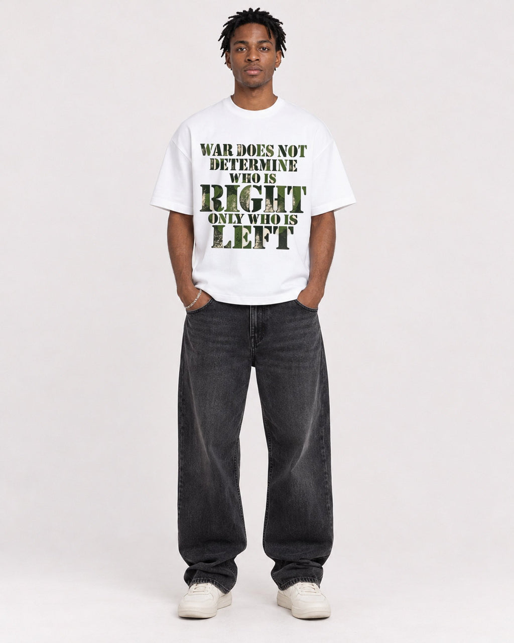 Mockup Boxy Heavyweight Tee White male full-body 05