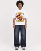 Mockup Boxy Heavyweight Tee White female full-body 14