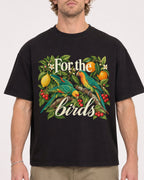Mockup Boxy Heavyweight Tee Black male close-up 28