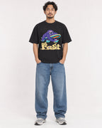 Mockup Boxy Heavyweight Tee Black male full-body 02