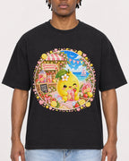 Mockup Boxy Heavyweight Tee Black male close-up 05