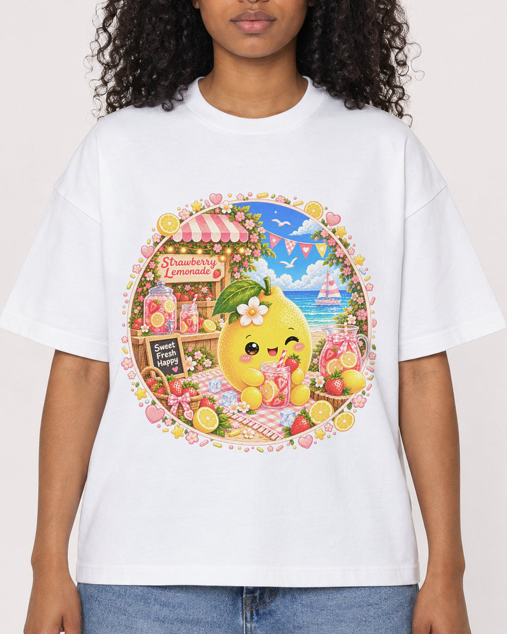 Mockup Boxy Heavyweight Tee White female close-up 05