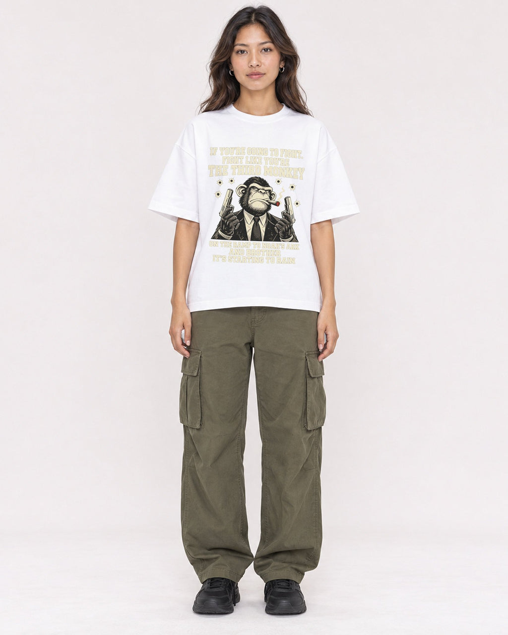 Mockup Boxy Heavyweight Tee White female full-body 02
