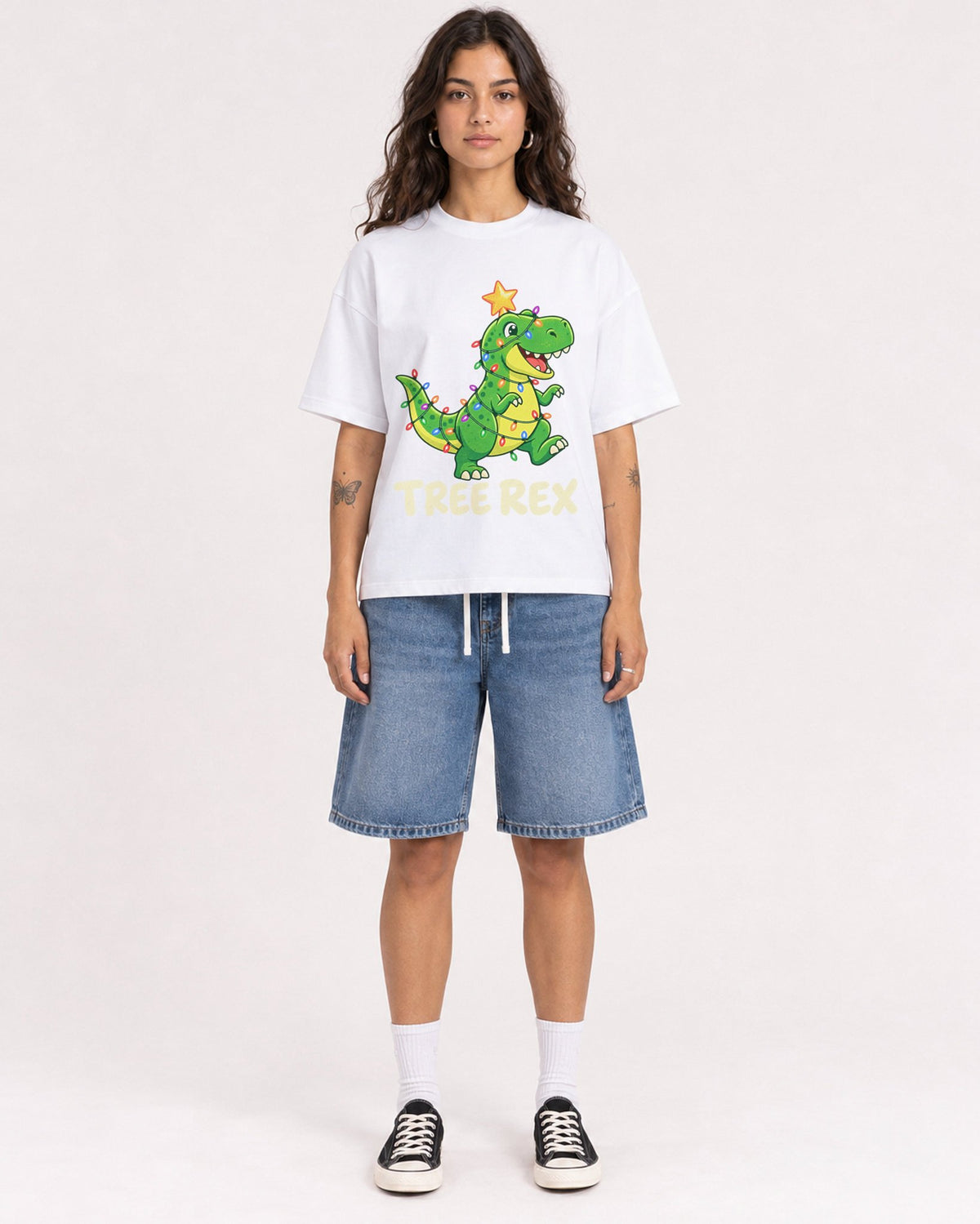 Mockup Boxy Heavyweight Tee White female full-body 06
