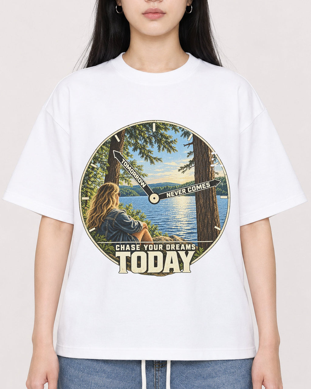 Mockup Boxy Heavyweight Tee White female close-up 01