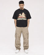 Mockup Boxy Heavyweight Tee Black male full-body 12