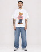 Mockup Boxy Heavyweight Tee White male full-body 12