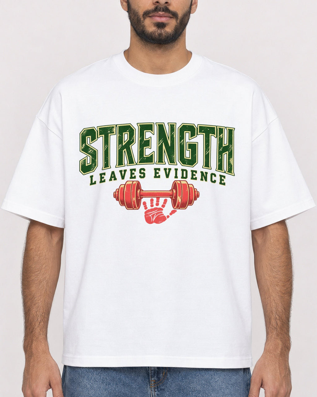 Mockup Boxy Heavyweight Tee White male close-up 07