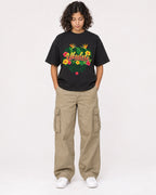 Mockup Boxy Heavyweight Tee Black female full-body 26