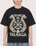 Mockup Boxy Heavyweight Tee Black male close-up 11