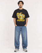 Mockup Boxy Heavyweight Tee Black male full-body 02