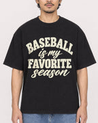Mockup Boxy Heavyweight Tee Black male close-up 02