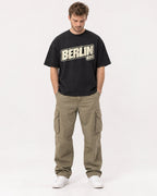 Mockup Boxy Heavyweight Tee Black male full-body 08