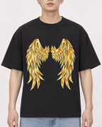 Mockup Boxy Heavyweight Tee Black male close-up 01