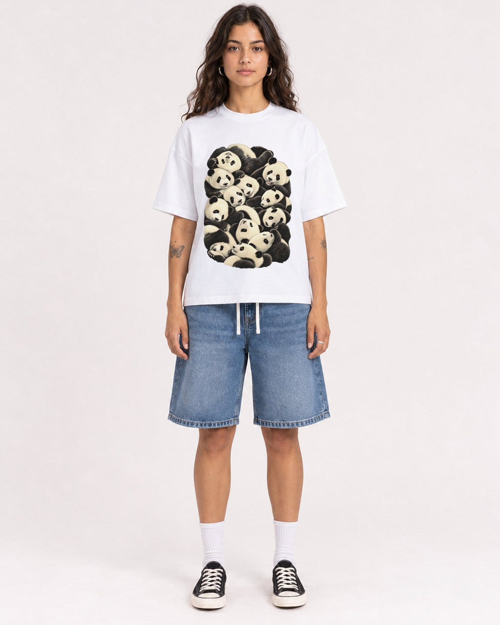Mockup Boxy Heavyweight Tee White female full-body 06