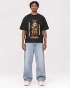 Mockup Boxy Heavyweight Tee Black male full-body 05