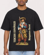 Mockup Boxy Heavyweight Tee Black male close-up 05
