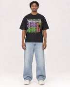 Mockup Boxy Heavyweight Tee Black male full-body 05