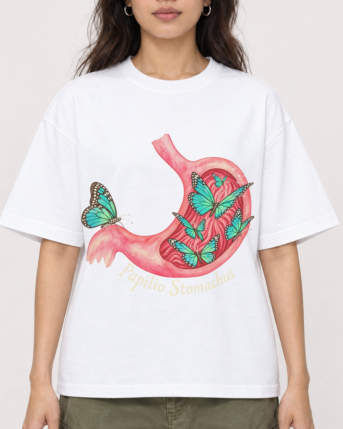 Mockup Boxy Heavyweight Tee White female close-up 02