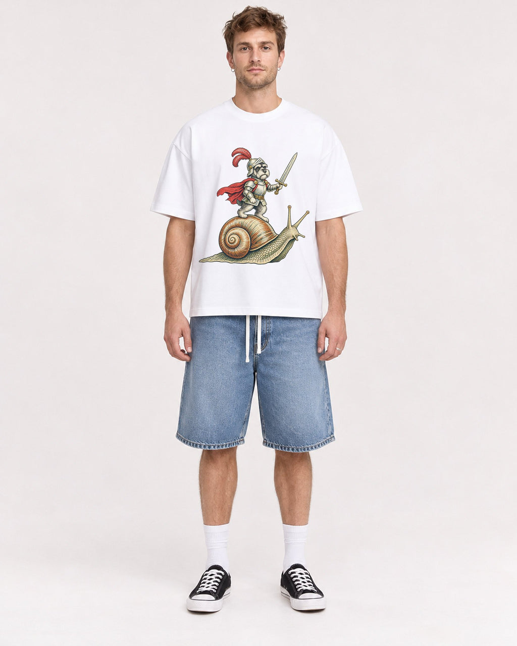 Mockup Boxy Heavyweight Tee White male full-body 08