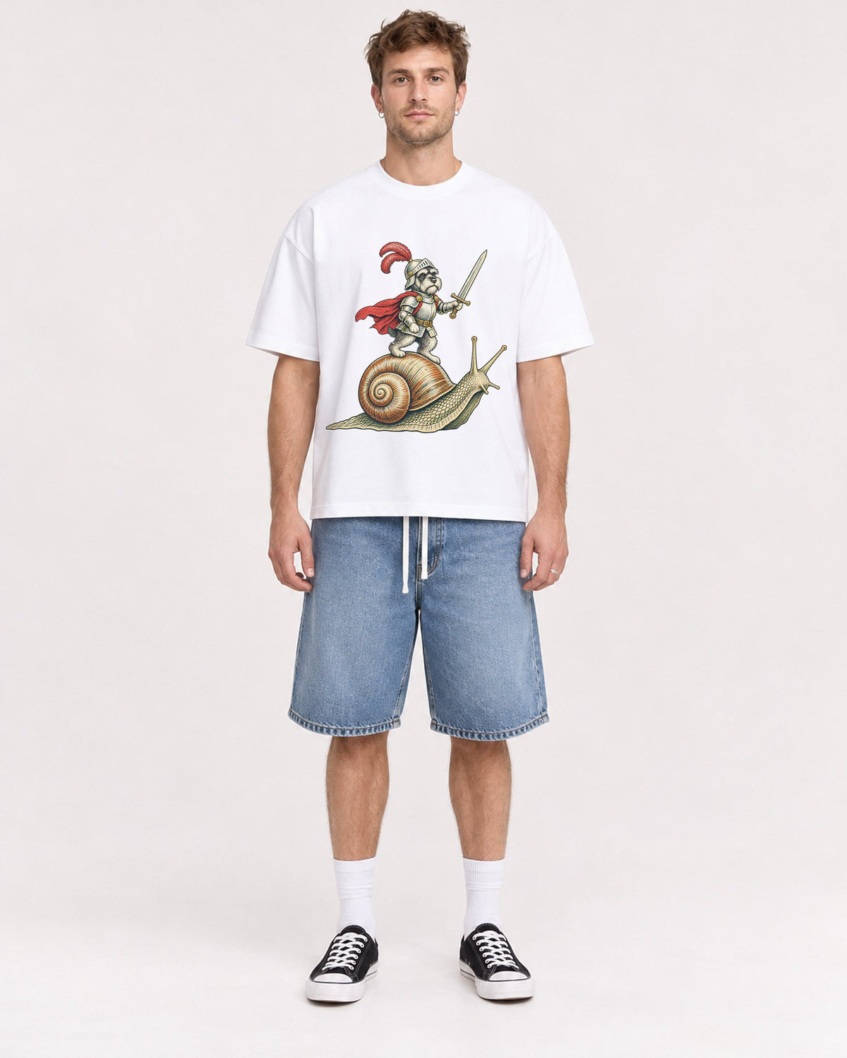 Mockup Boxy Heavyweight Tee White male full-body 08