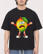 Mockup Boxy Heavyweight Tee Black male close-up 03