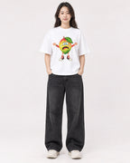 Mockup Boxy Heavyweight Tee White female full-body 03