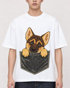 Mockup Boxy Heavyweight Tee White male close-up 21