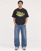 Mockup Boxy Heavyweight Tee Black male full-body 10