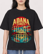 Mockup Boxy Heavyweight Tee Black female close-up 13