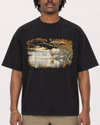Mockup Boxy Heavyweight Tee Black male close-up 04