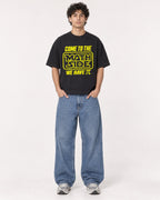Mockup Boxy Heavyweight Tee Black male full-body 26
