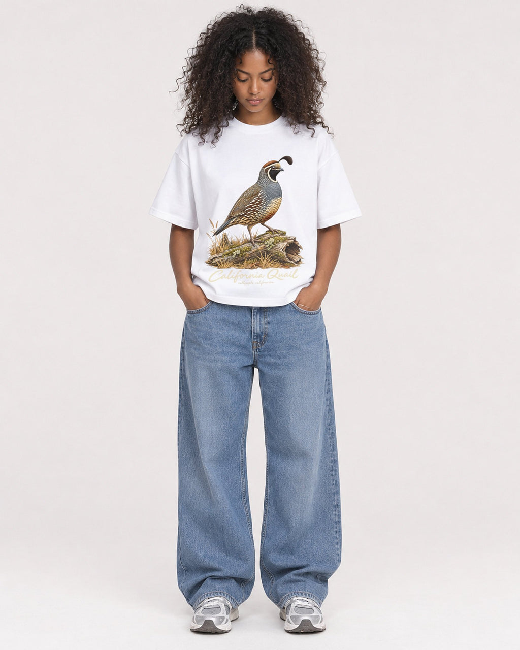 Mockup Boxy Heavyweight Tee White female full-body 05