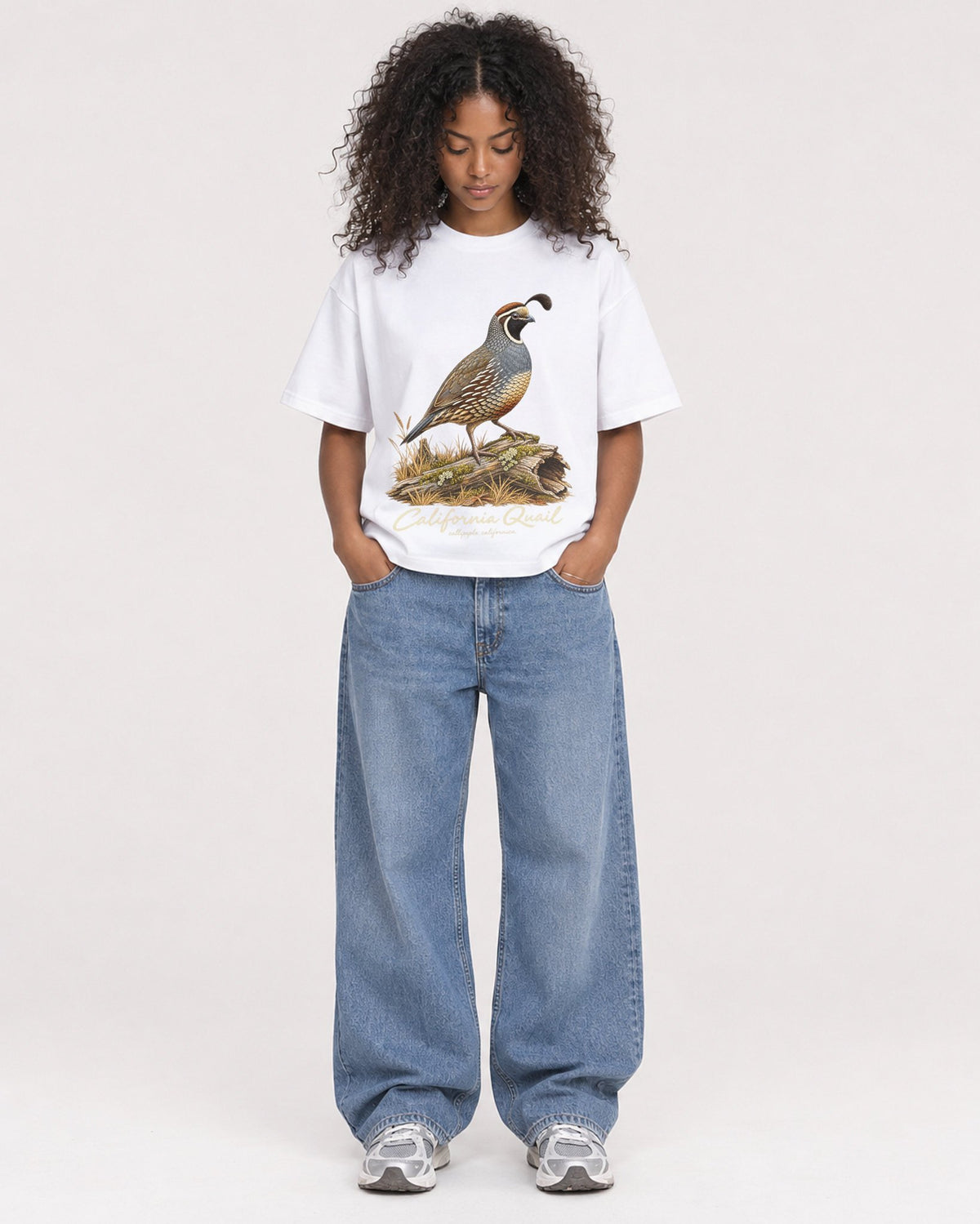 Mockup Boxy Heavyweight Tee White female full-body 05