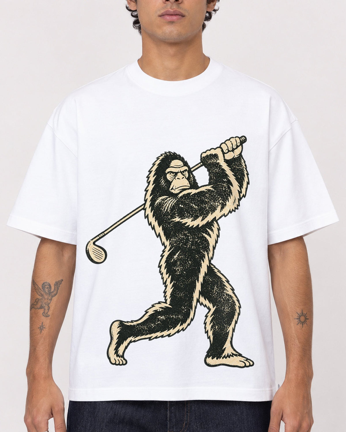 Mockup Boxy Heavyweight Tee White male close-up 06