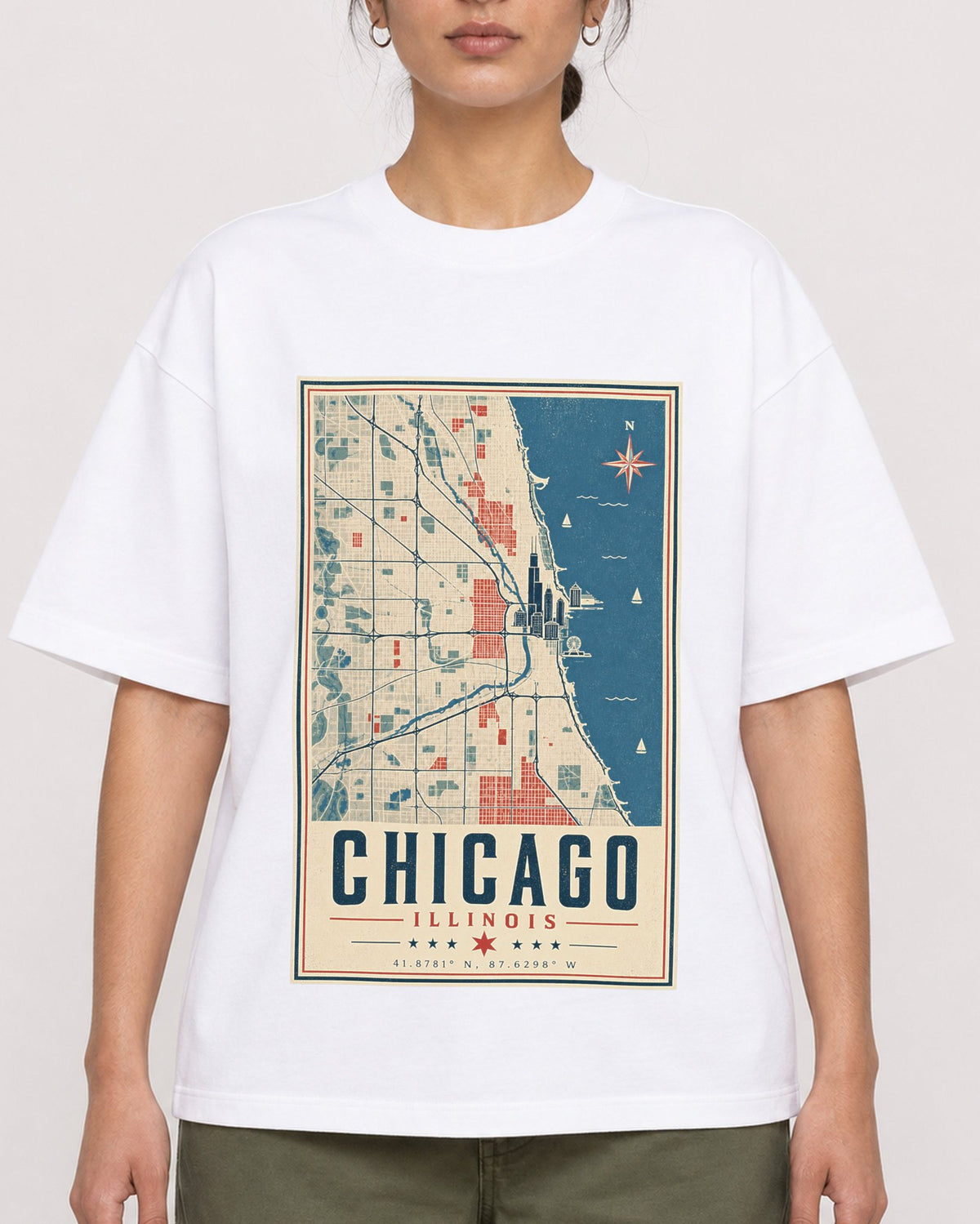 Mockup Boxy Heavyweight Tee White female close-up 17