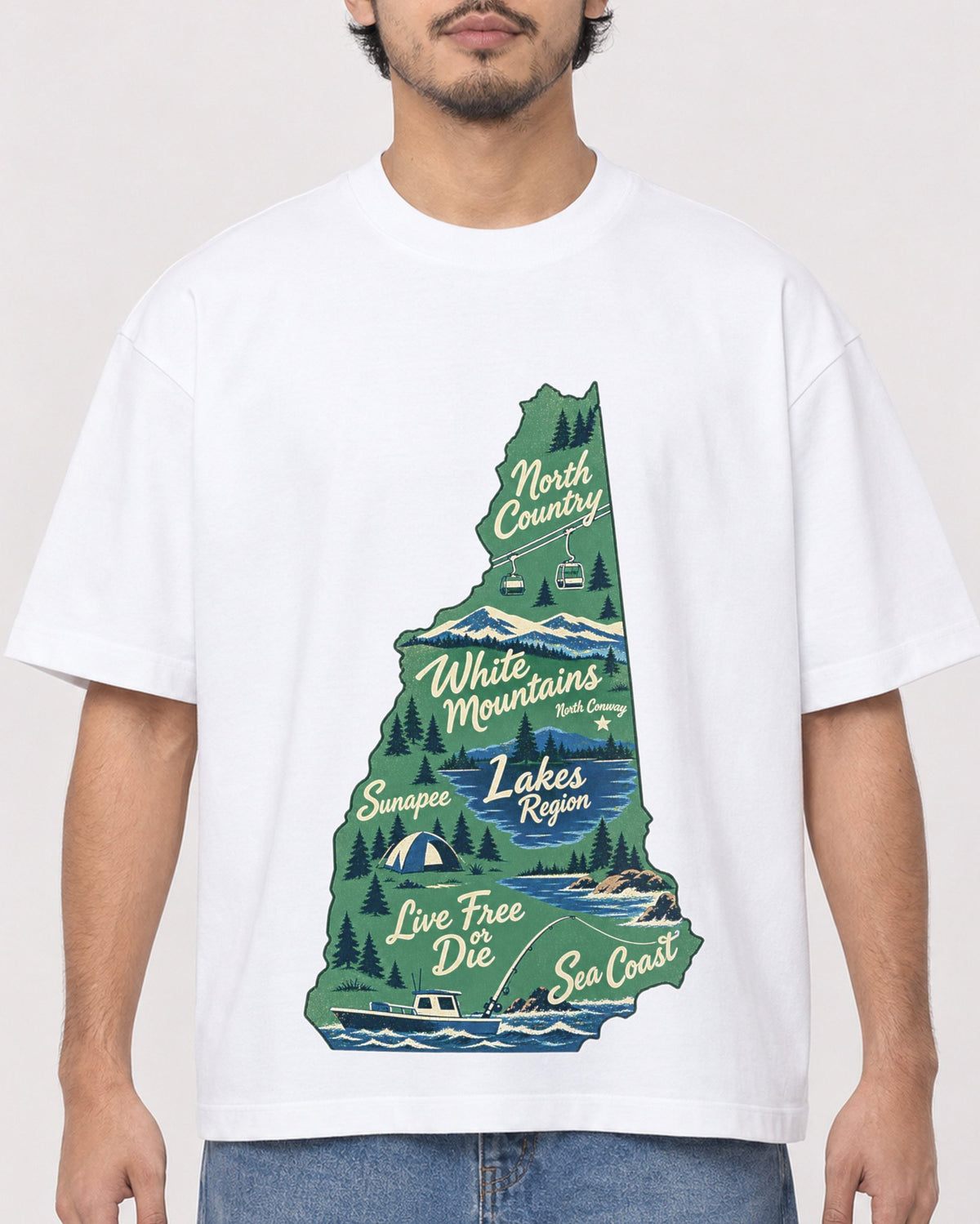 Mockup Boxy Heavyweight Tee White male close-up 02