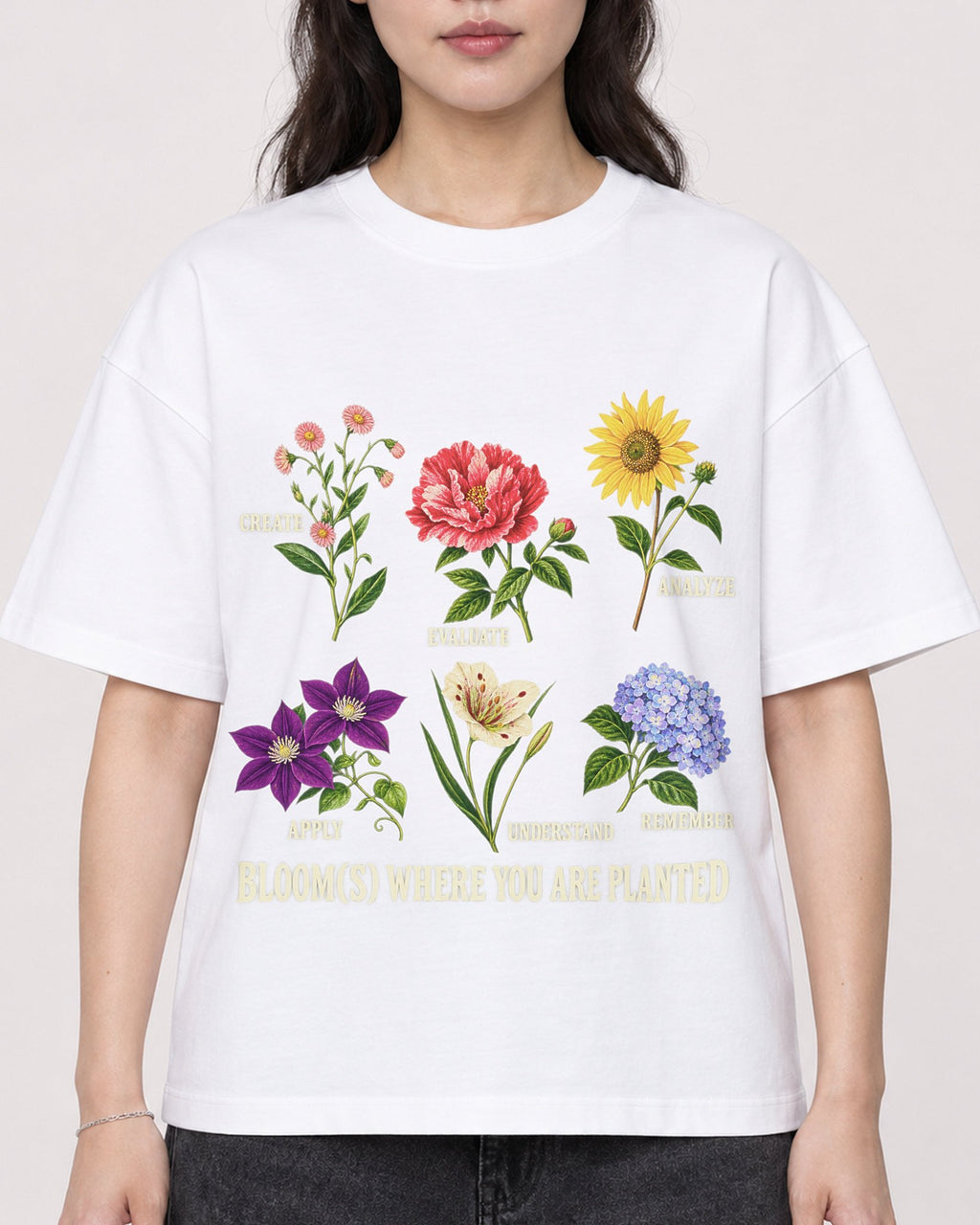 Mockup Boxy Heavyweight Tee White female close-up 03