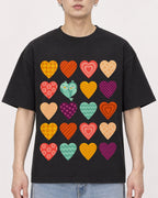 Mockup Boxy Heavyweight Tee Black male close-up 01