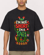 Mockup Boxy Heavyweight Tee Black male close-up 40