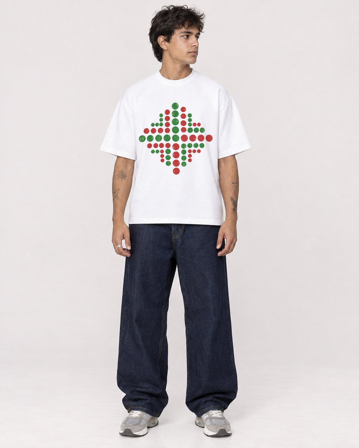 Mockup Boxy Heavyweight Tee White male full-body 06