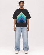 Mockup Boxy Heavyweight Tee Black male full-body 05