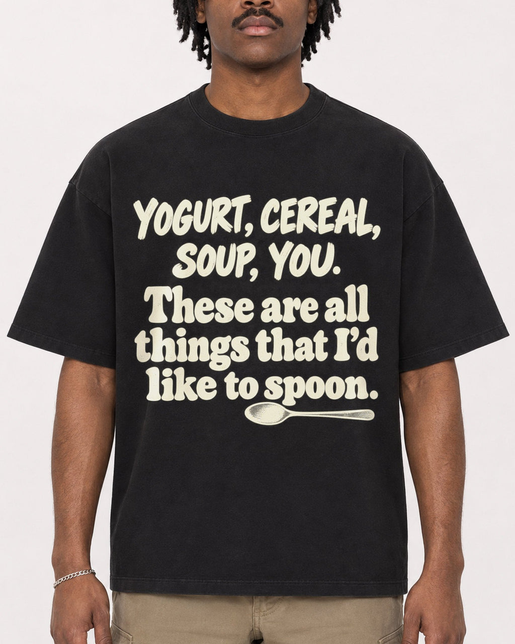 Mockup Boxy Heavyweight Tee Black male close-up 04