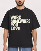 Mockup Boxy Heavyweight Tee Black male close-up 07