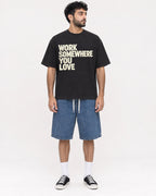 Mockup Boxy Heavyweight Tee Black male full-body 07
