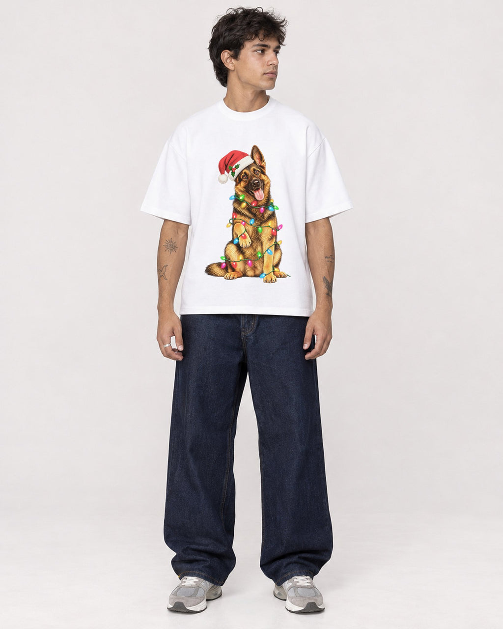 Mockup Boxy Heavyweight Tee White male full-body 06