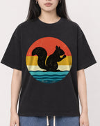 Mockup Boxy Heavyweight Tee Black female close-up 01
