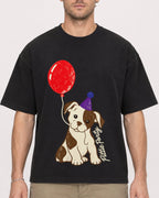 Mockup Boxy Heavyweight Tee Black male close-up 08