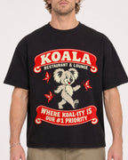 Mockup Boxy Heavyweight Tee Black male close-up 28